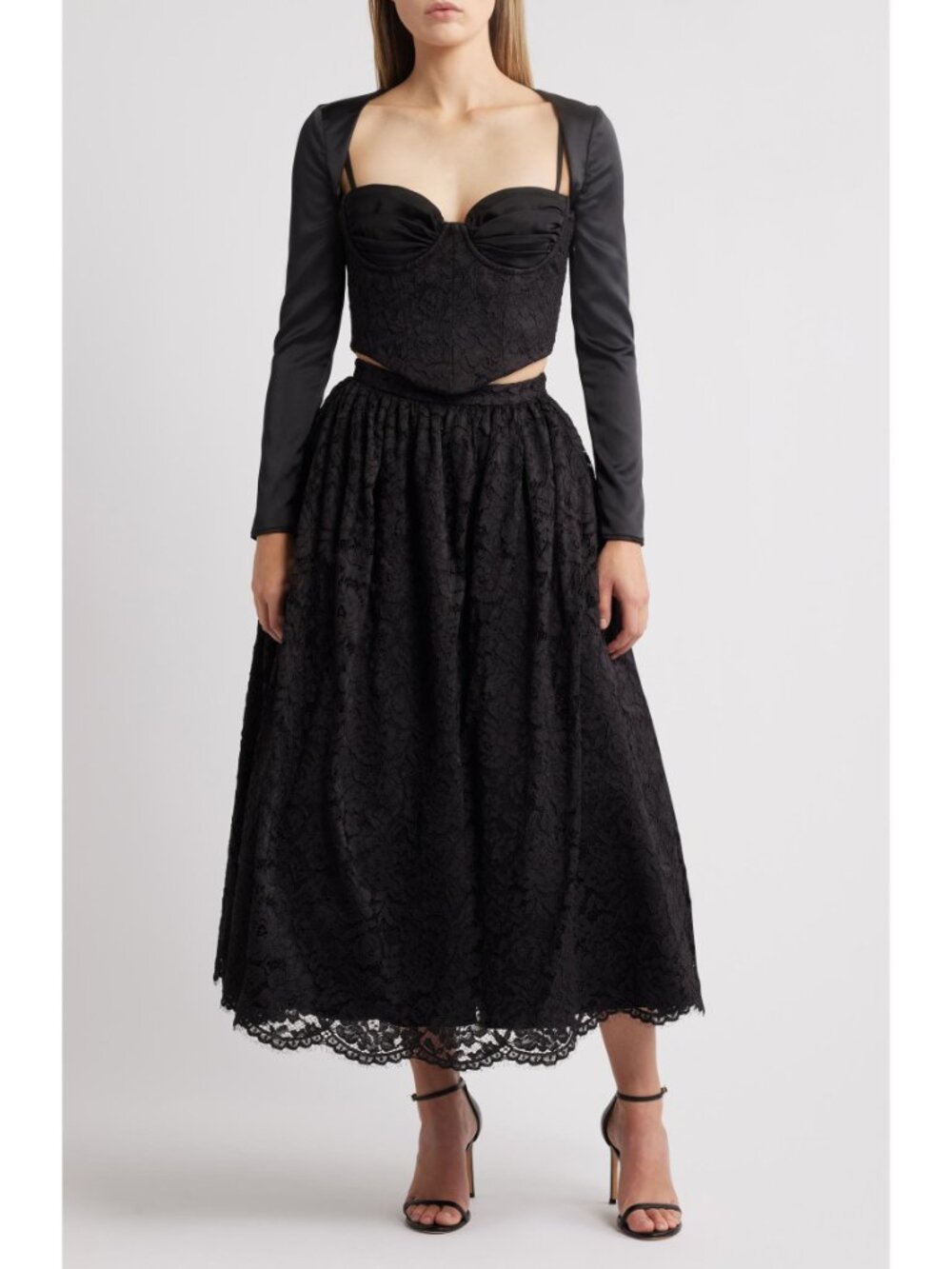 House of CB Duchess Lace Fit & Flare Midi Dress with Bolero